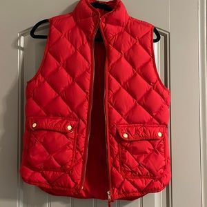 J Crew Red Puffer Vest